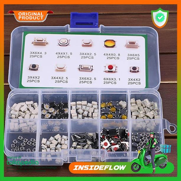 Set 250 Saklar Tombol ON OFF Mini Micro / Switch Tactile Micro Kit