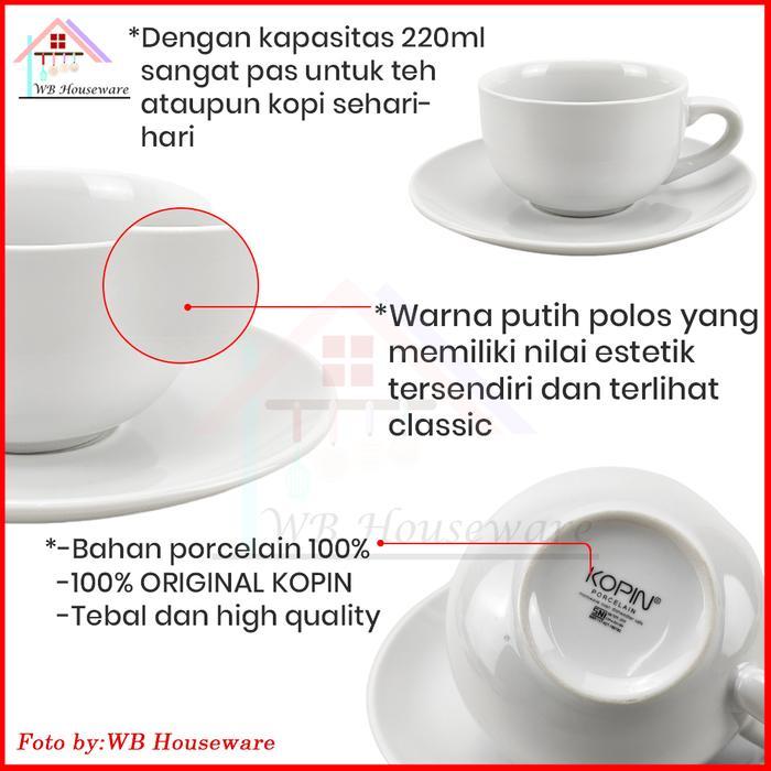 cangkir tatak warna putih 6 pasang / cangkir gelas kopi / tea set / coffee set / TWO TONE KOPIN