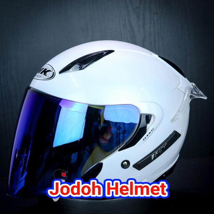 Ink Helm Metro Solid White+Visor Iridium+Spoiler Double Visor