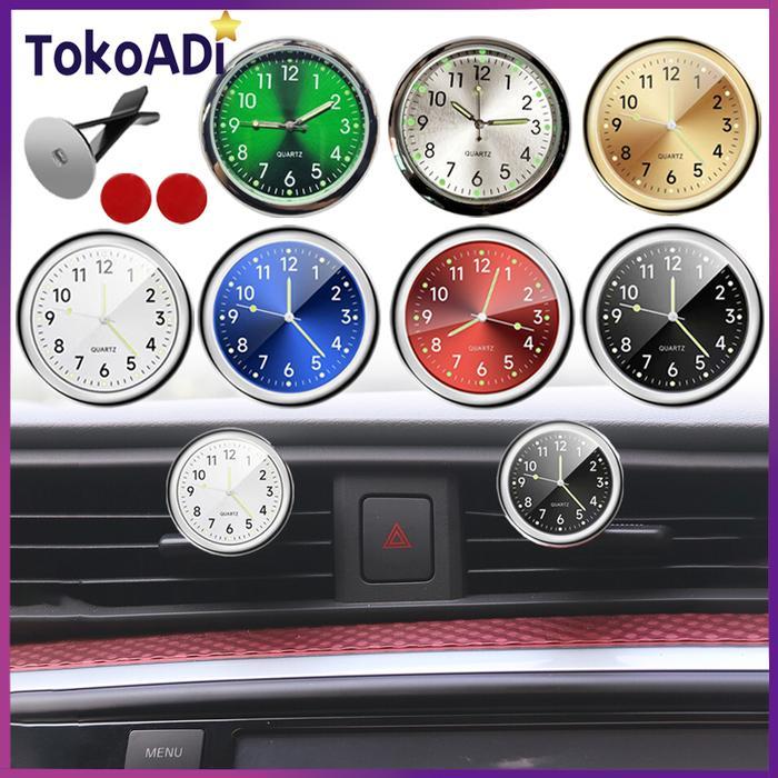 Jam mobil tempel dashboard airvent clip clock luminous menyala dalam gelap