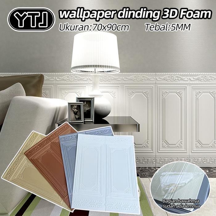 Ytj Wallpaper Dinding 3D Foam Motif 7090Cm Tembok Dinding Motif Pintu Jendela Stiker Foam 3D Dinding