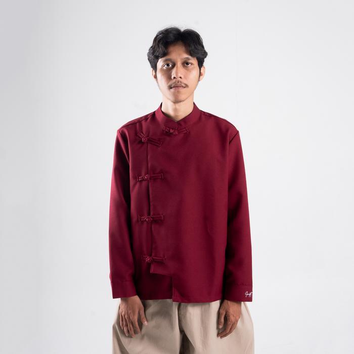 Geld Importaint -Cheongsam Longshirt Kemeja Cheongsam Polos Pria Dan Wanita Pasti Ori