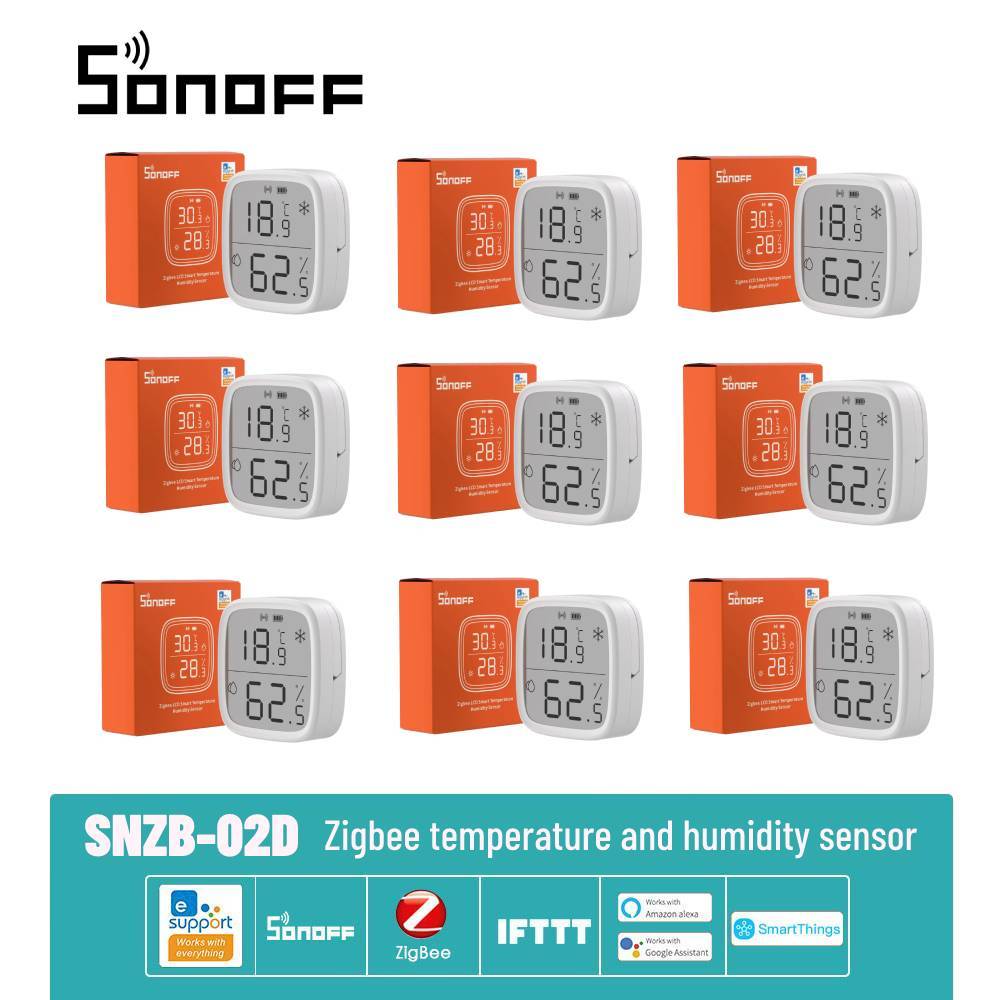 SONOFF SNZB-02D Zigbee Temperature Humidity Sensor SNZB-02 Smart Home Real-time Monitor Ewelink