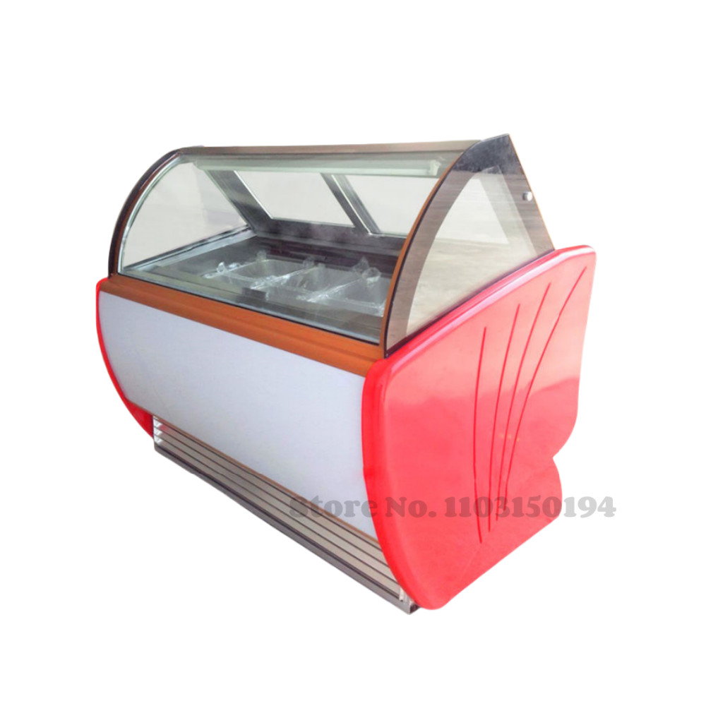 Commercial Refrigeration Equipment 10 12 16 18 Trays Ice Cream Display Freezer Refrigerator Gelato
