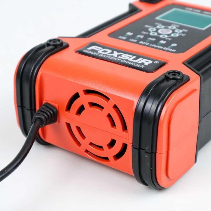 FOXSUR CHARGER AKI KENDARAAN 150W 12-24V 12A 200AH WITH LCD