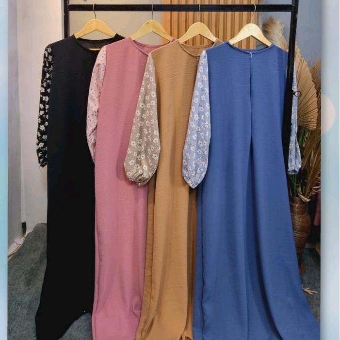 Gege-Gamis Monalisa wanita Crincle mix rayon motifCey airflow Muslim