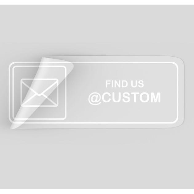 Custom Sign Sticker Oracal 8X22 Cm Find Us Logo Email - Inpi House