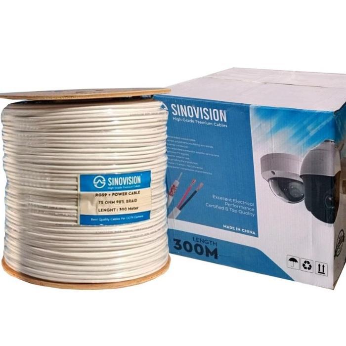 New Murah Promo Kabel Rg59 + Power Cctv Utk Kamera Cctv 1Roll 300M