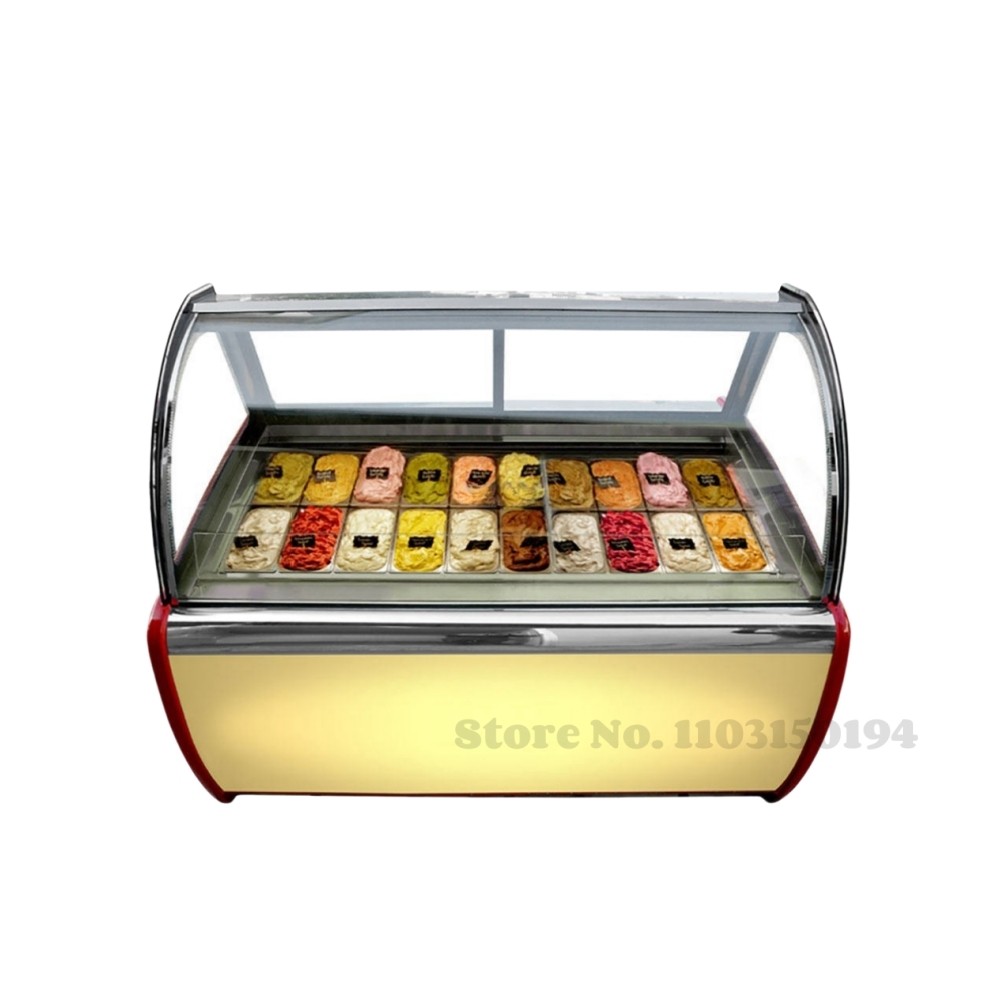 Italian Ice Cream Display Showcase Freezer Commercial Gelato Display Machine Storage Freezers With