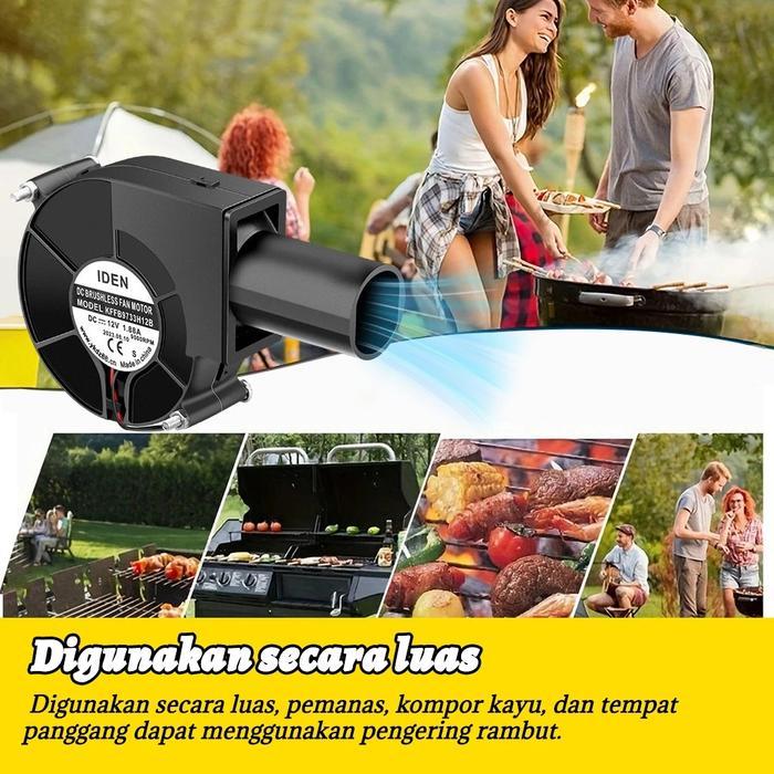 Blower Bbq Kipas 1 Set Blower Ac Turbocharger Portabel Kecil Dengan Pengontrol Kecepatan Daya
