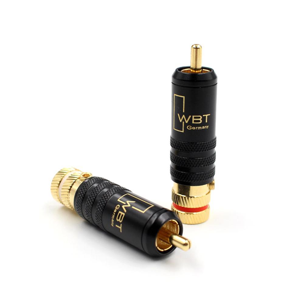 4pcs Hifi RCA connectors male WBT-0144 signal line plug WBT 0144 RCA plug lotus head copper RCA plug