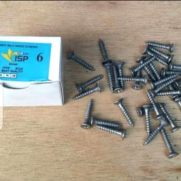 sekrup (+) 3/4 x6 isp/sekrup kayu 2cm (+) baja