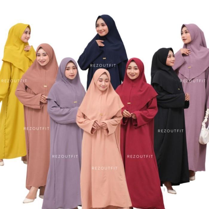 Abaya Set Hijab Bergo Crinkle Airflow Gamis Crinkle SetHijabBergo