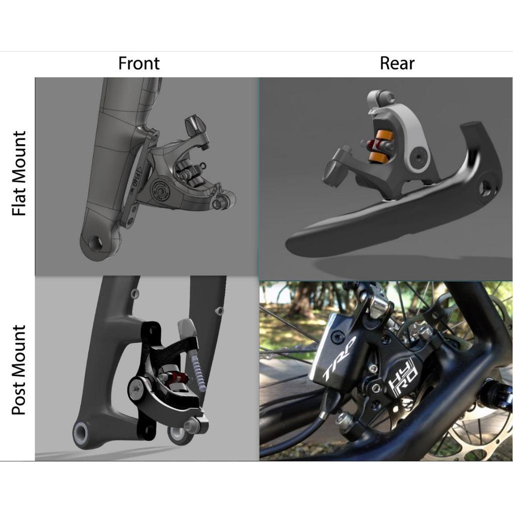 TRP HY/RD Flat Mount Cable Actuated Hydraulic Disc Brake Caliper CX Road Bike Brakes HYRD ROAD