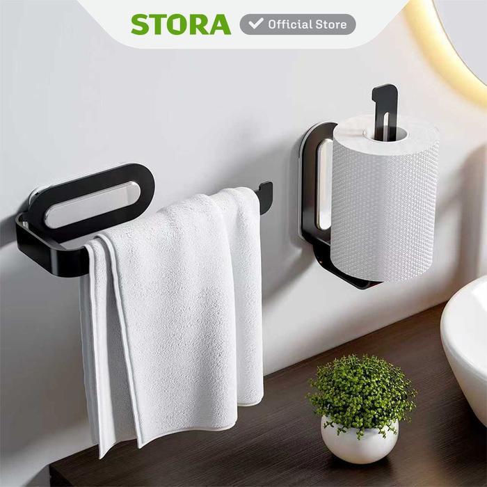 Stora Holder Tisu Toilet Roll Removable - Hitam Tissue Box Tempat Tisu Kotak Tisu