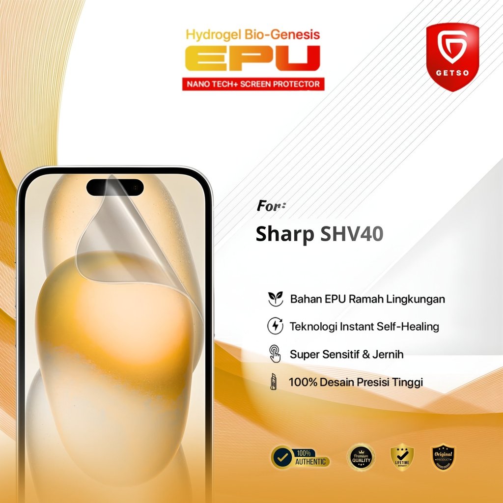 Getso BIO-HYDRO EPU Hydrogel Screen Guard for Sharp SHV40 Premium Anti Scratch Jernih Kristal Super 