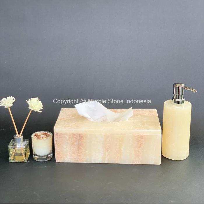 Paket Soap dispenser onyx set tempat tisu onyx