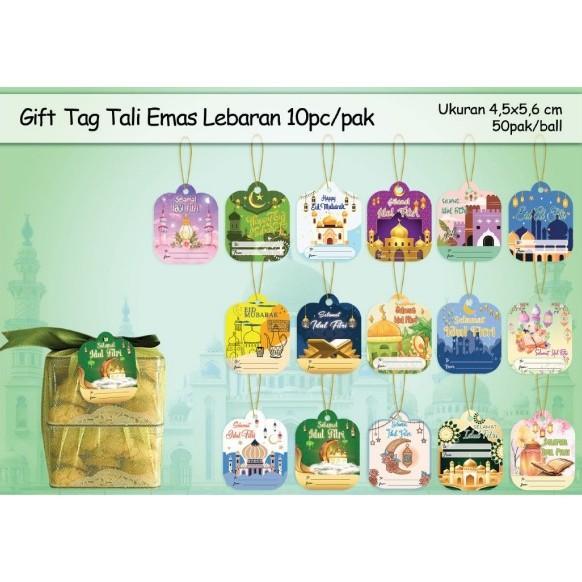 10pcs Gift Tag FREE Tali Emas / Silver Lebaran Hang Tag Idul Fitri Kartu Ucapan Hampers Parcel