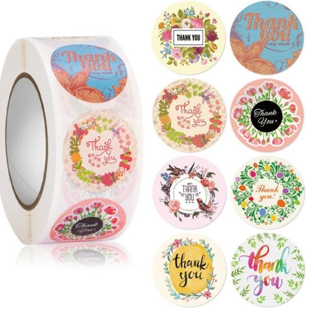 Stiker Label Thank You Label perekat Souvernir Stiker Packaging Seal