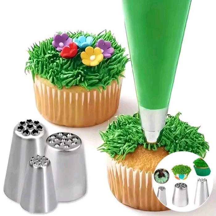 Cypruz Living - Spuit Dekorasi Kue 1 Set( 3 Pcs) Motif Rumput Kitchenware
