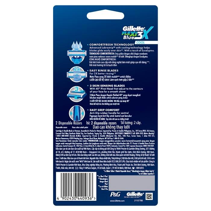 Gillette Pisau Cukur Blue 3 Ice - Isi 2 - Alat Pencukur