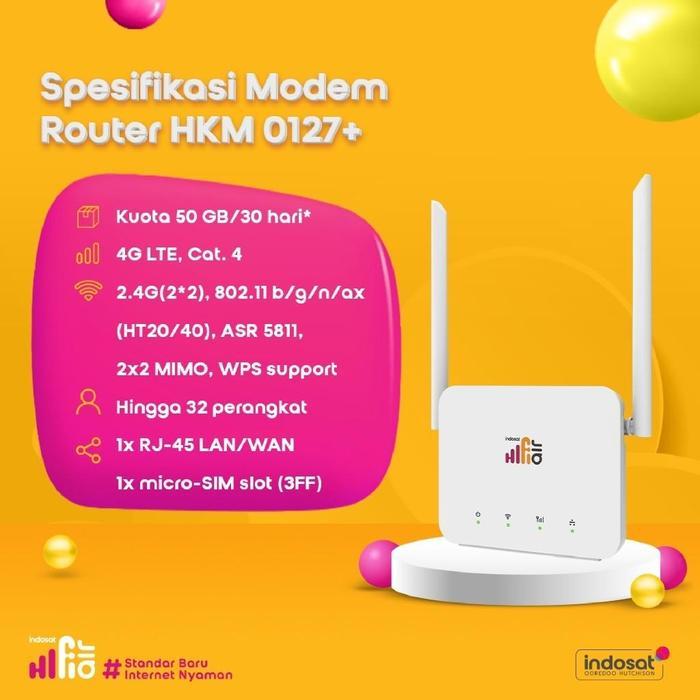 Indosat HiFi Air HKM0127+ Wifi Modem 4G LTE Free 215 GB 12 Bulan - UNLOCK