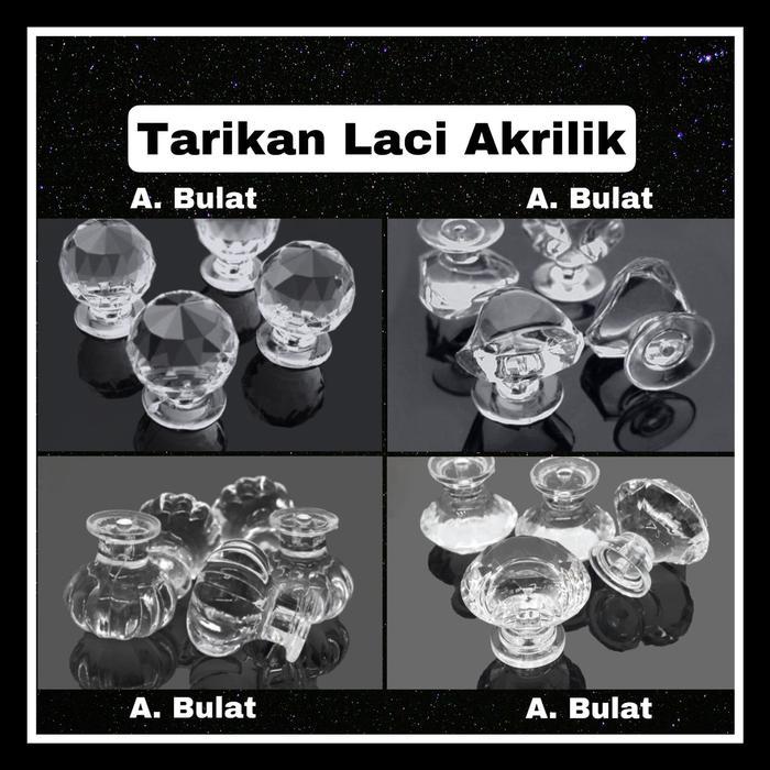 TARIKAN LACI AKRILIK / Handle Box Akrilik / Transparan / Bening