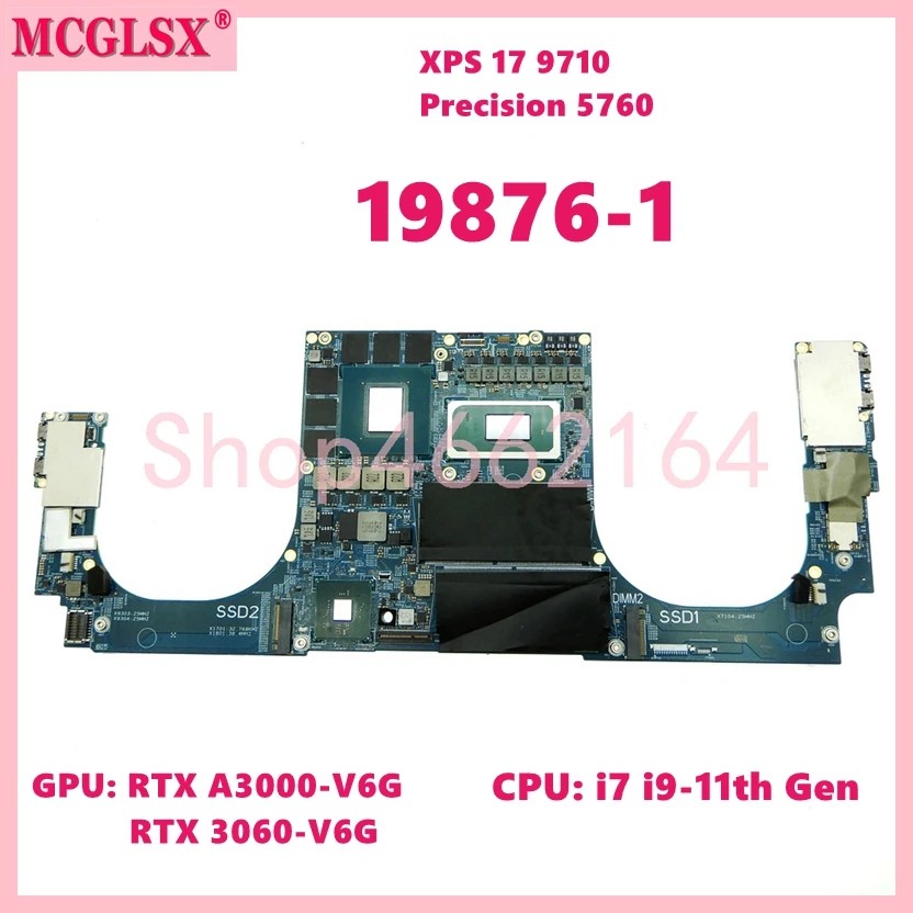 19876-1 With i7 i9-11th Gen CPU RTX A3000/RTX3060 GPU Notebook Mainboard For Dell XPS 17 9710 Precis