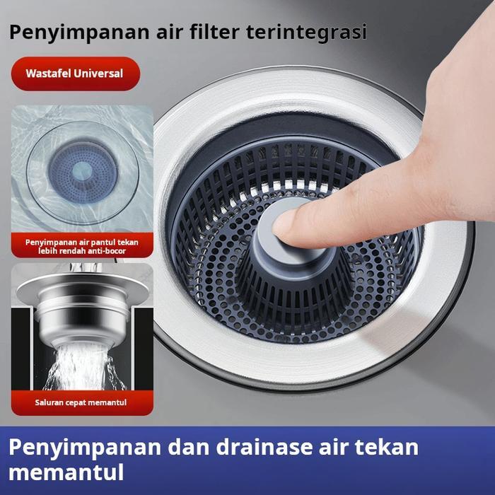 Penutup Saluran Pembuangan Wastafel Dapur, Saringan Pembuangan, Bak Cuci Pakaian, Baskom Sayur,