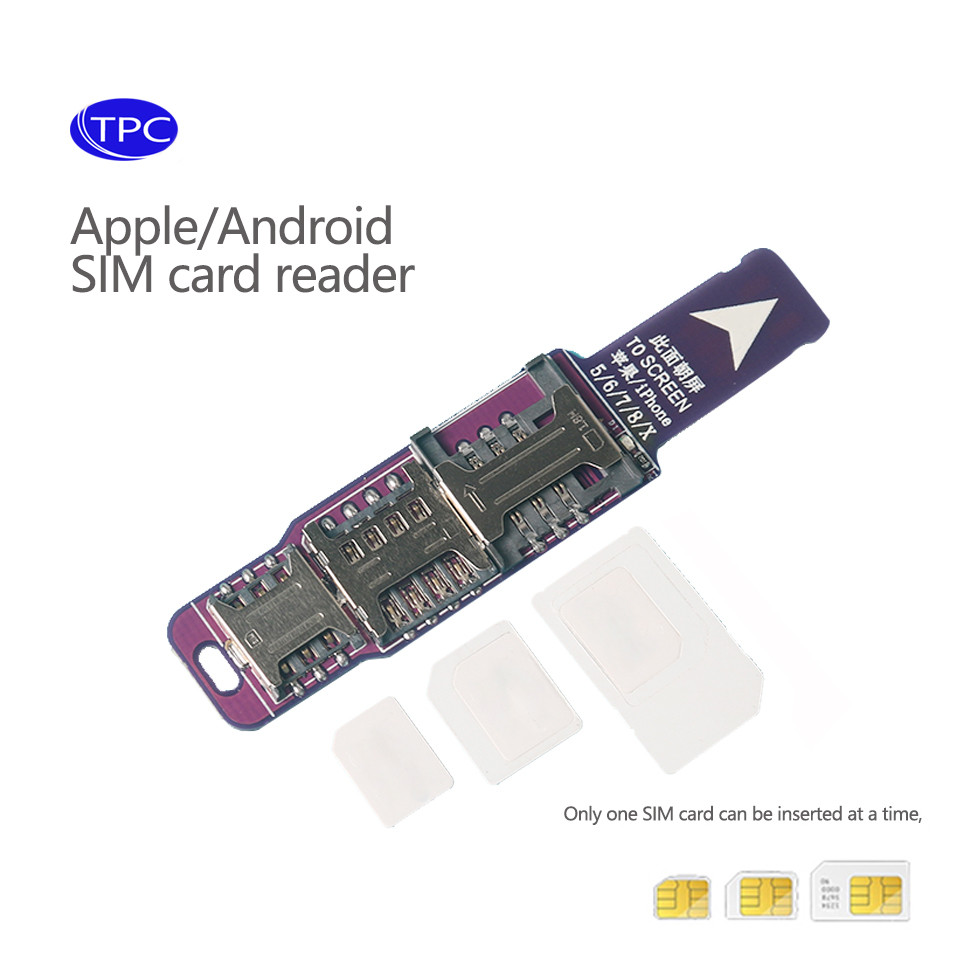 TPC 3-in-1 Cell Phone IC Card Activation Tool Micro SIM Card Converter Sim Card Adapter External