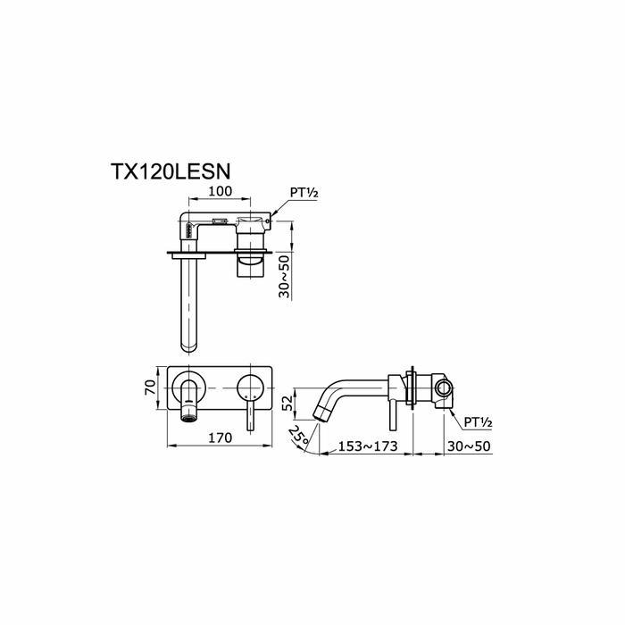 Kran Wastafel Toto TX 120 LESN / Keran Wastafel Tembok Toto TX120LESN