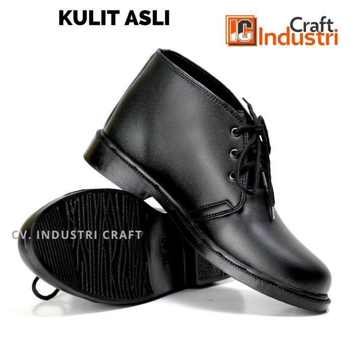 Aerostreet - Sepatu Pdh Kulit Asli Bt003D Doff Satpam Security Paskibraka Pria Dinas Kerja Oxford