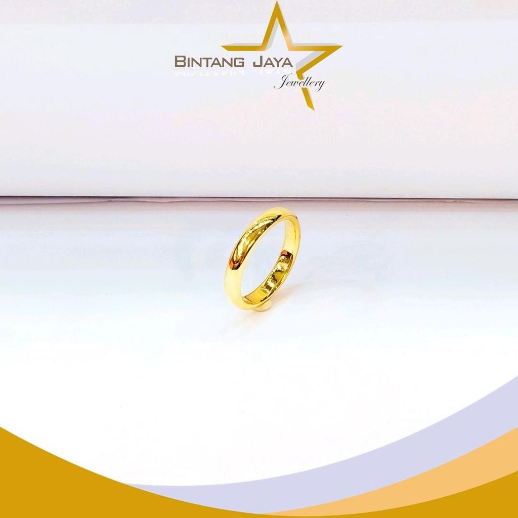Cincin Emas Belah Rotan | Berat 0,99gr - Kadar 16K - Size 10 | Hampir 1 Gram (LJ)