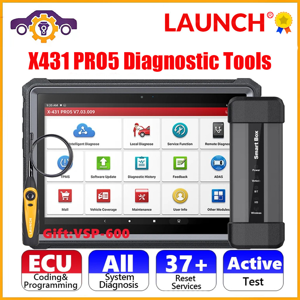 Launch X431 PRO5 Diagnostic Tools ECU Programming Tool with J2534 SmartBox OBD2 Scanner OBDII Code R