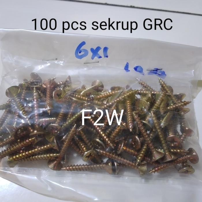 Promo ECERAN SEKRUP GRC KUNING SUNRAY 6X1" SKRUP CARLSIBORD KALSIBOARD 2.5CM
