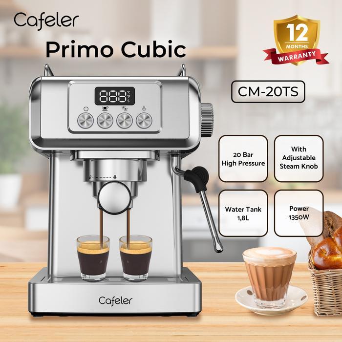 Cafeler Mesin Kopi Espresso 20 Bar Coffee Maker Stainless Steel Gratis Ongkir