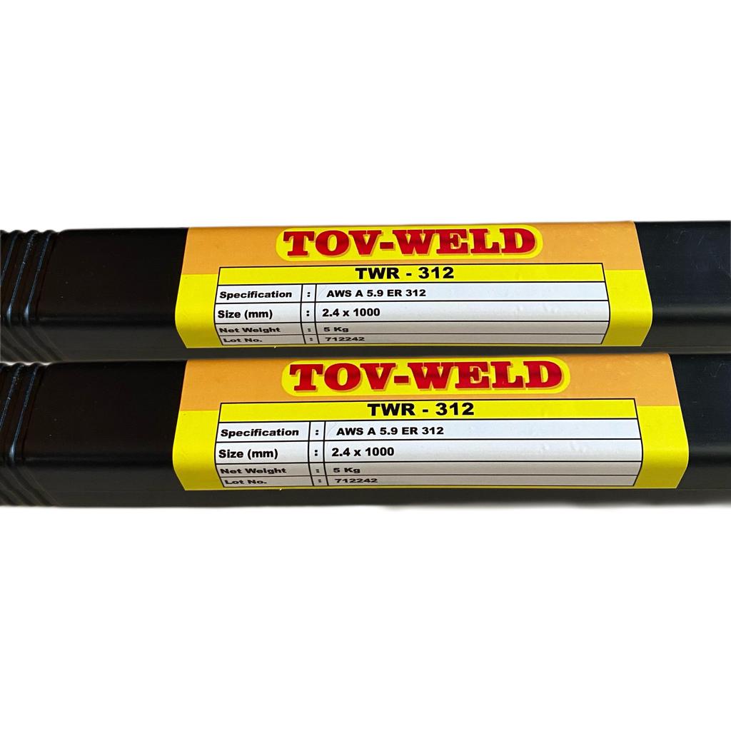 Kawat Las TIG Problem Steel ER312 Tovweld ER 312 ukuran 1,6mm 1.6mm (5 KG) problem steel argon