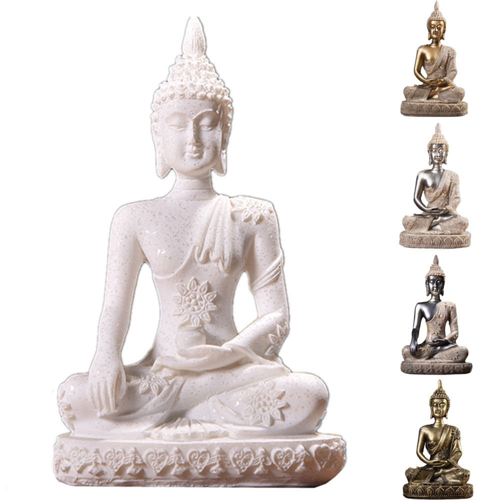 28 Gaya Miniatur Patung Buddha Batu Pasir Alam Fengshui Thailand Patung Buddha Patung Hindu Ornamen 