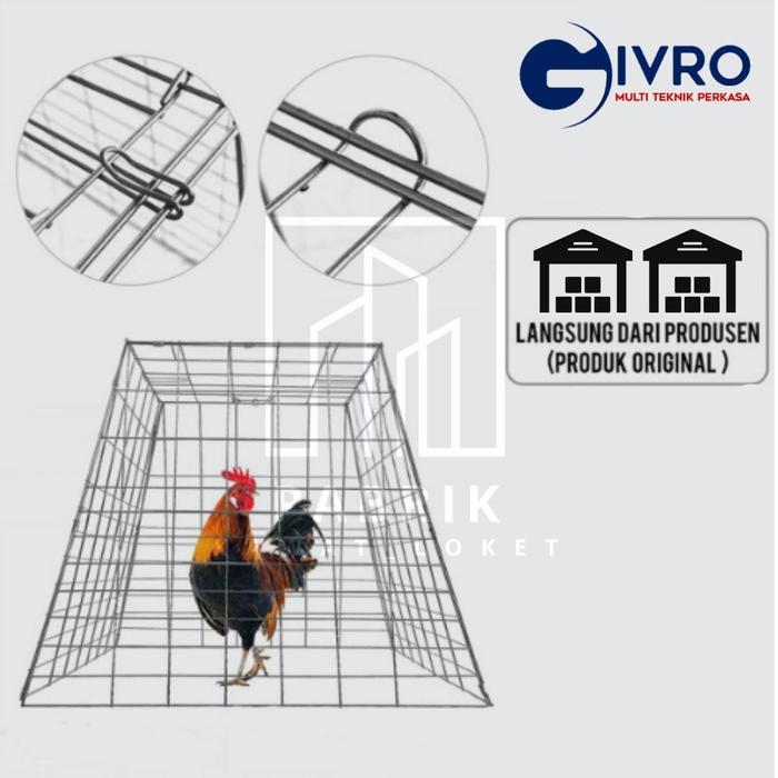 Kandang Ayam Galvanis Trapesium 80X70X50Cm