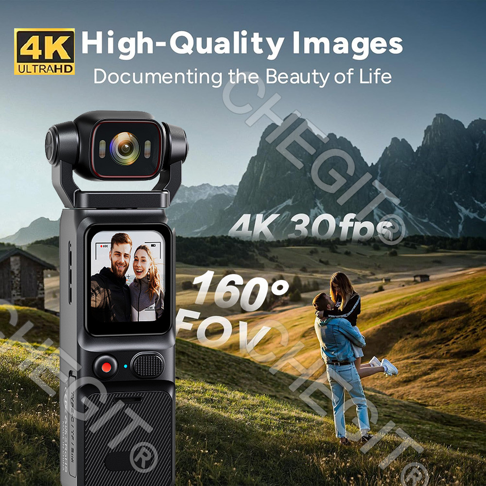 2026NEW 4K Touchscreen mini Video Vlog Camera, 4K Pocket-sized camera, camera with pan-tilt and