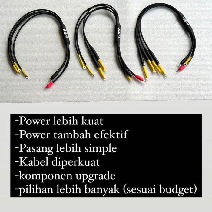 Kabel Stabilizer Volt Up Rs1 Booster Cabang Ground Untuk Kompetisi Harian - Motor Mobil