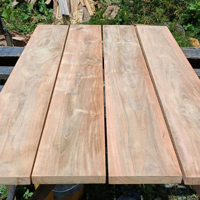 Papan Kayu Jati Perhutani Asli 80X15X1.5Cm