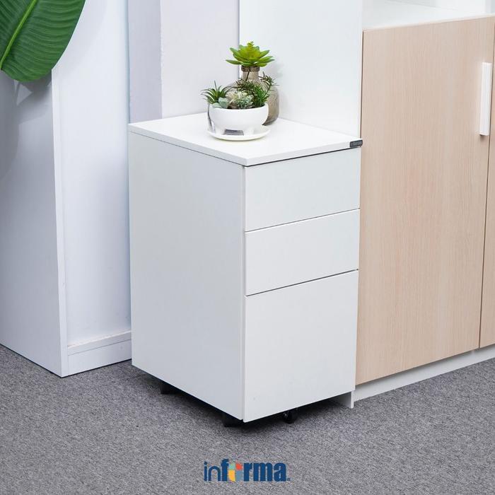 Hot Sale Informa Leroy Laci Kantor 3 Tingkat - Putih Filling Cabinet Lemari Arsip Filing Kabinet
