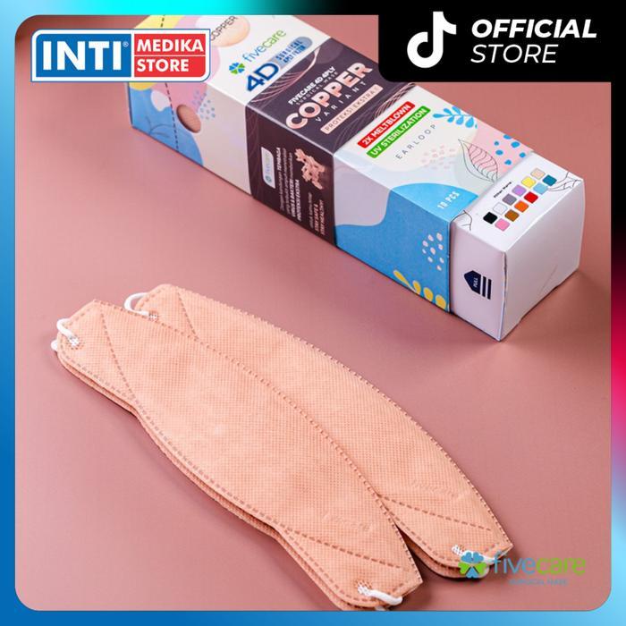 FIVECARE - MASKER 4D SURGICAL 4 PLY COPPER MASKER MEDIS EARLOOP 4PLY