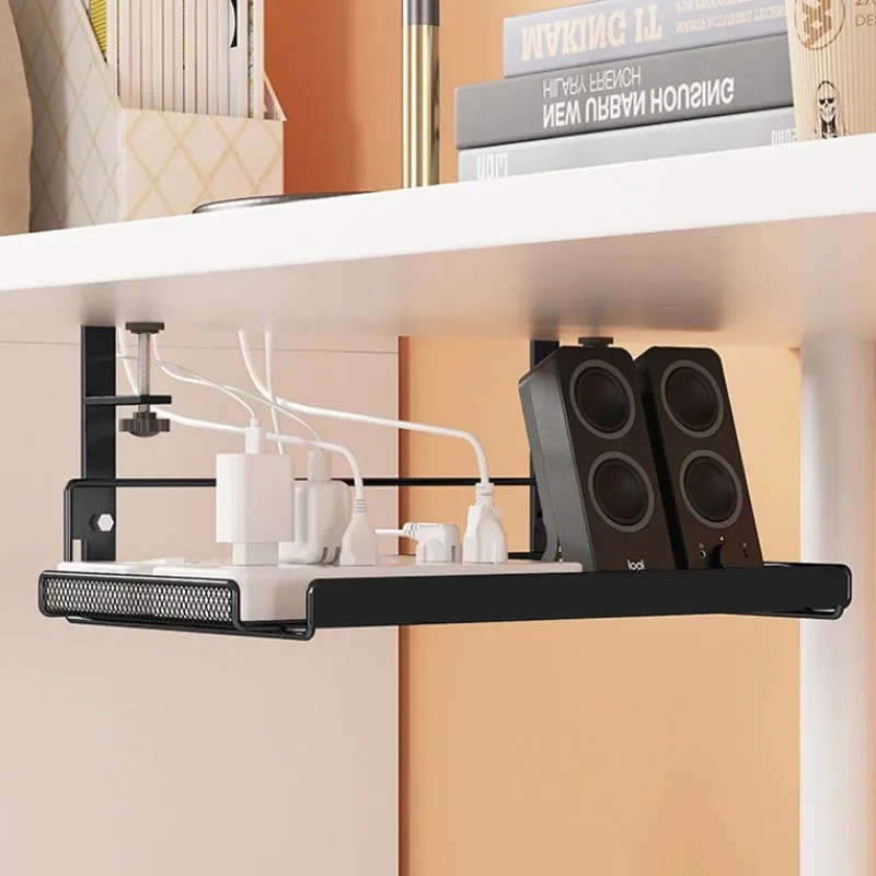 Under Desk Cable Management Tray, No Drill Steel Desk Cable Organizers, Wire Management Tray Cable