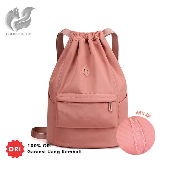 Top Tas Ransel Wanita Korean Style Backpack Anti Air COLORFUL FOX 8536