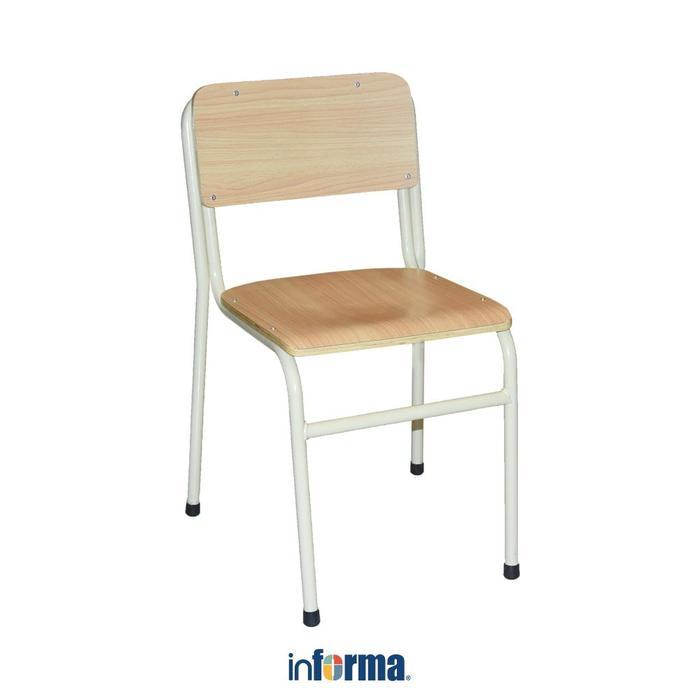 Informa Poly Kursi Sekolah Kayu - Cokelat Bangku Tempat Duduk Kursi Tunggu Makan Cafe