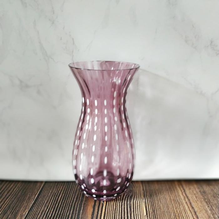 Vas Bunga Import Slim Glass Wine Polka