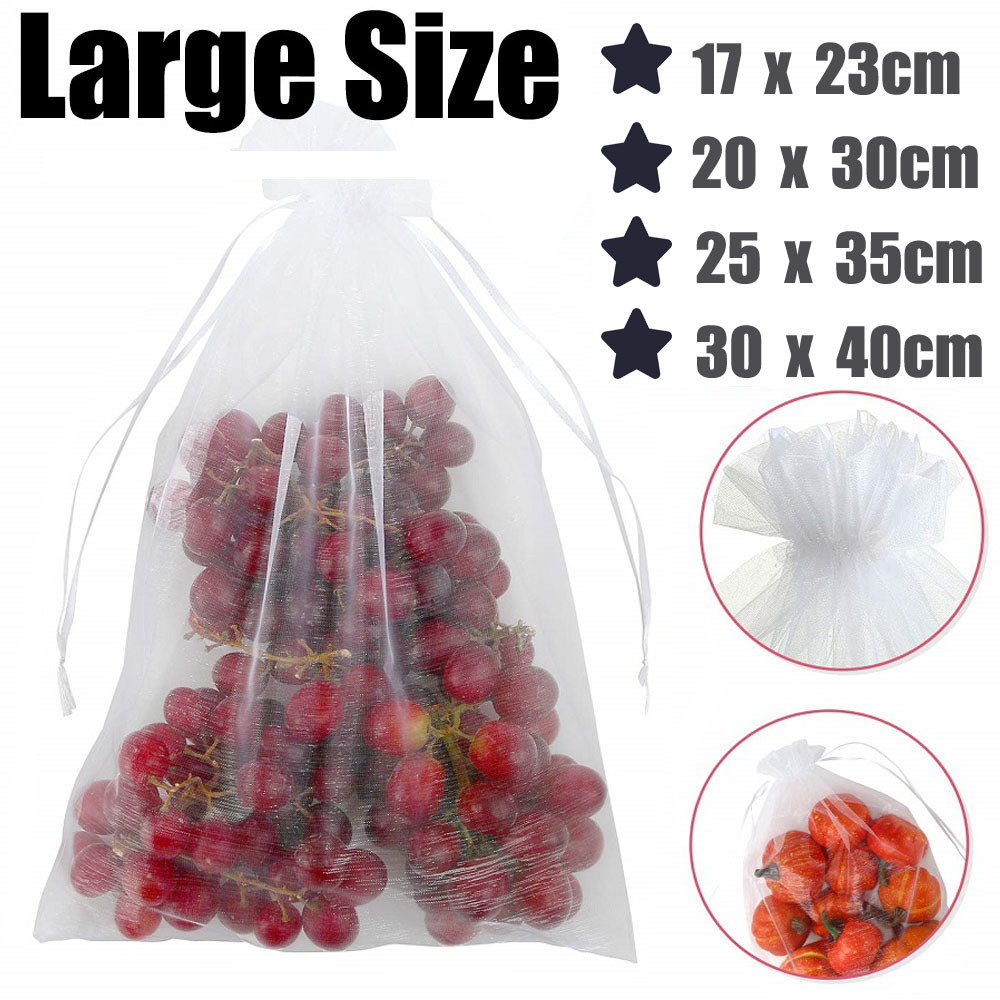 100PCS Large Fruit Protection Bags 11Size White Pest Control Grape