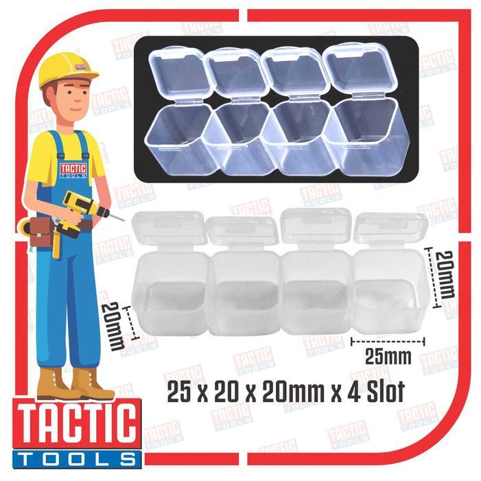 Gumi Mini Kotak Plastik 4 Slot Komponen Kecil dan Sekrup